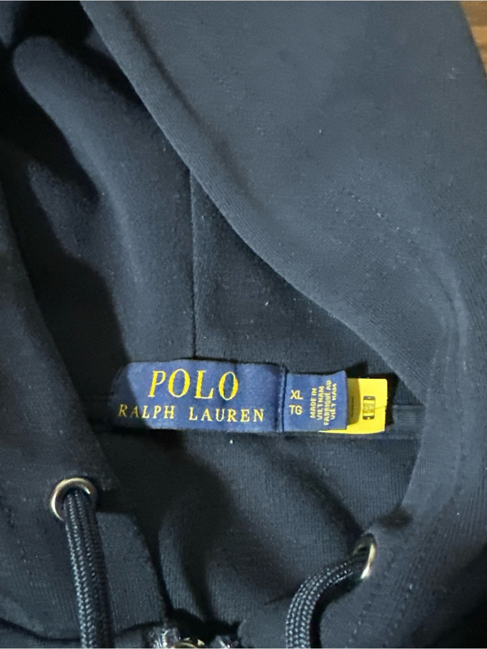 Polo Ralph Lauren Navy Zip Up Hoodie XL Classic Grey Pony Navy Blue Performance - Picture 4 of 6